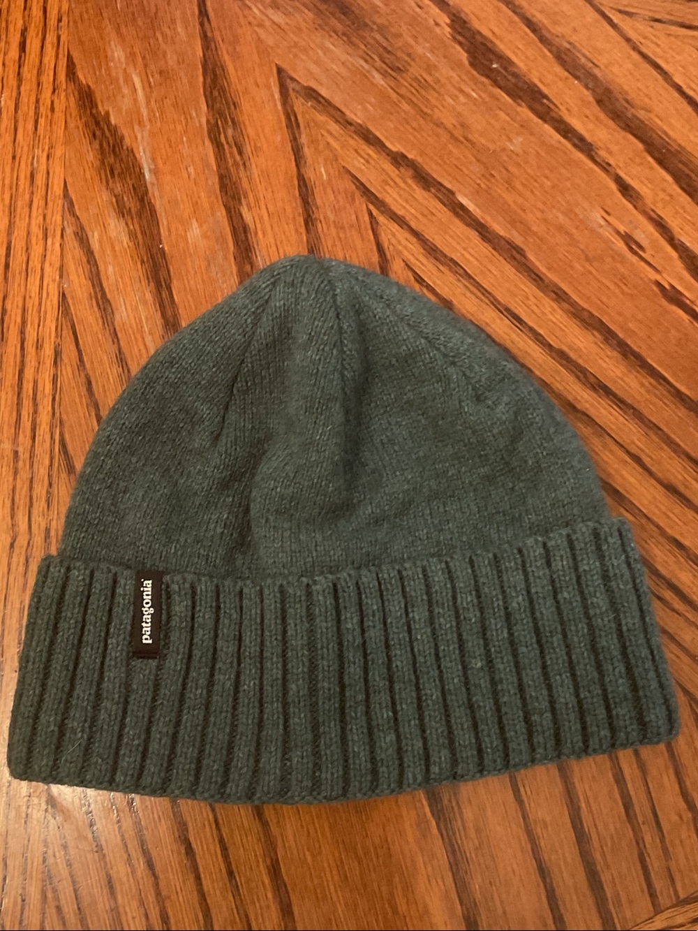 Patagonia Dark Green Ribbed Cuff Beanie